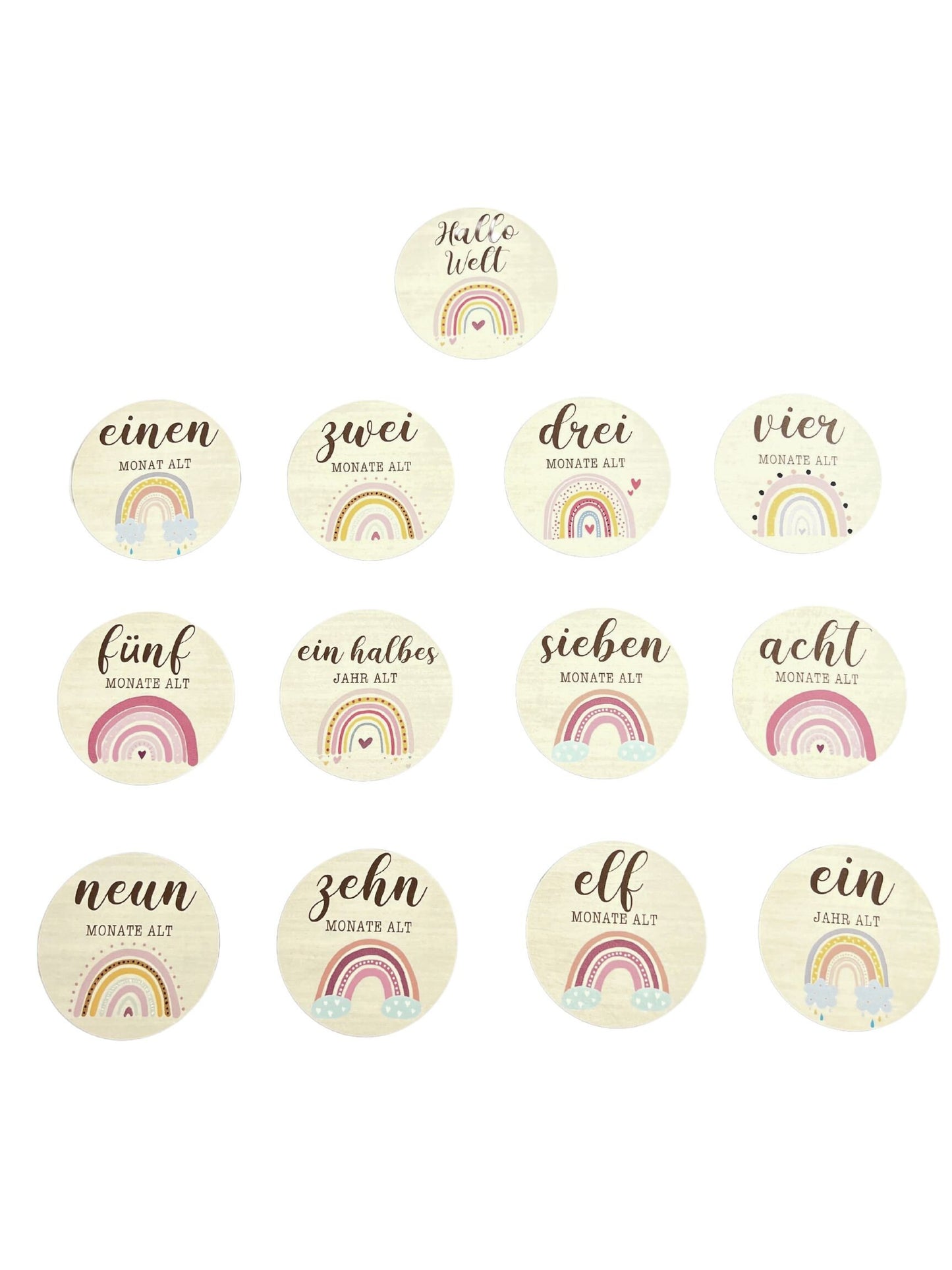 Wooden Milestone Cards Set - Rainbow