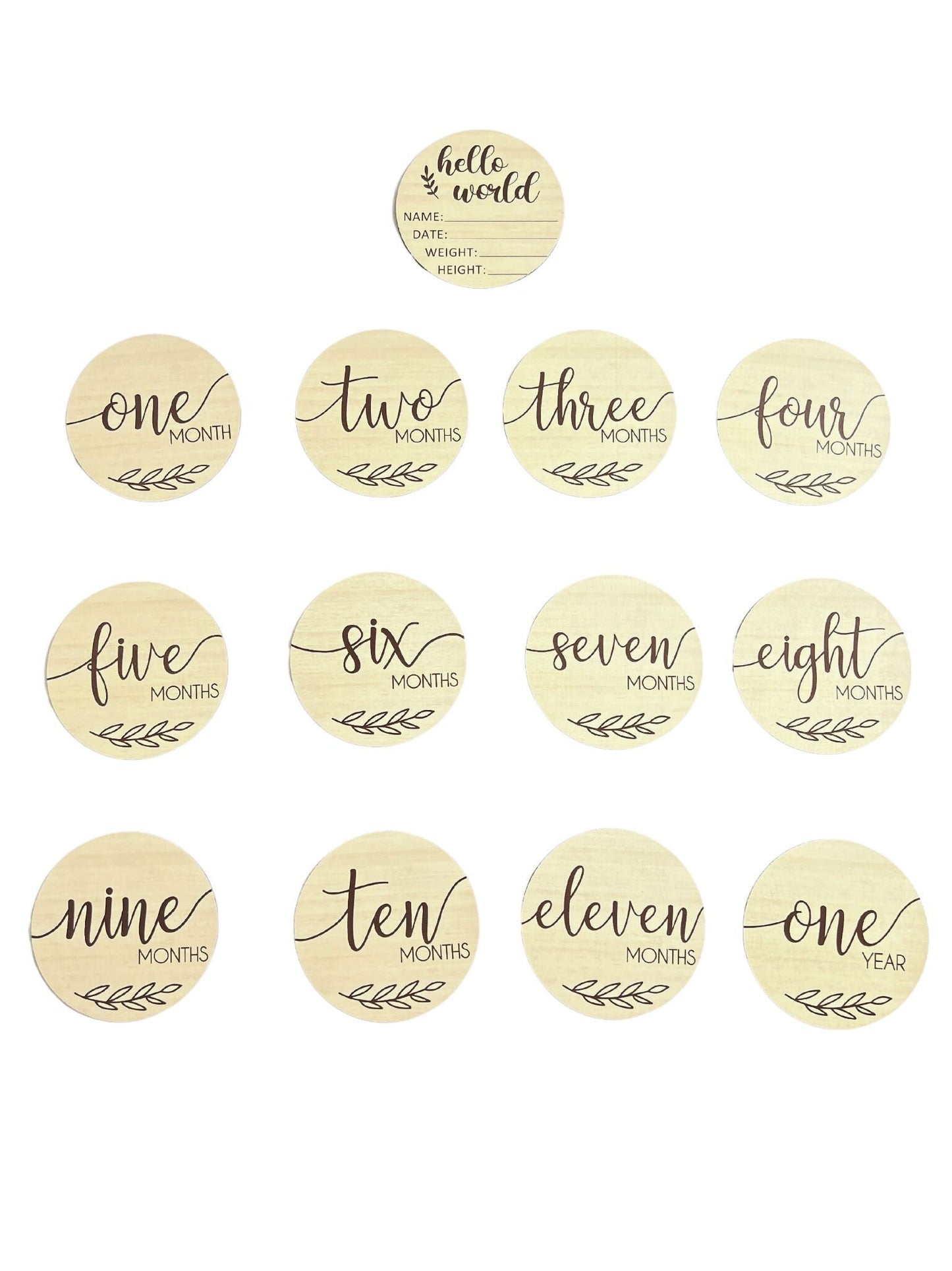 Wooden Milestone Cards Set - Olive